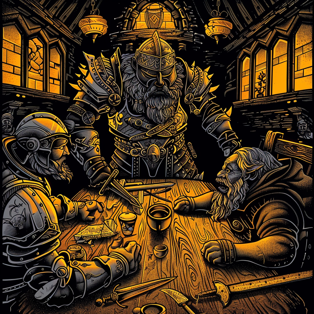 A Rought Night at the Three Feathers - dokažeš zvládnout tenhle nápor chaosu? nord.ninja.rpg_fantasy_pub_brawl_between_huge_warrior_and_three_dbbf7dff-1086-41f9-93f9-0504c747b677